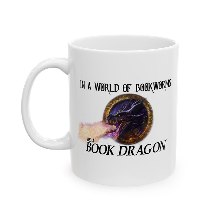 "Book Dragon" Ceramic Mug, (11oz, 15oz)