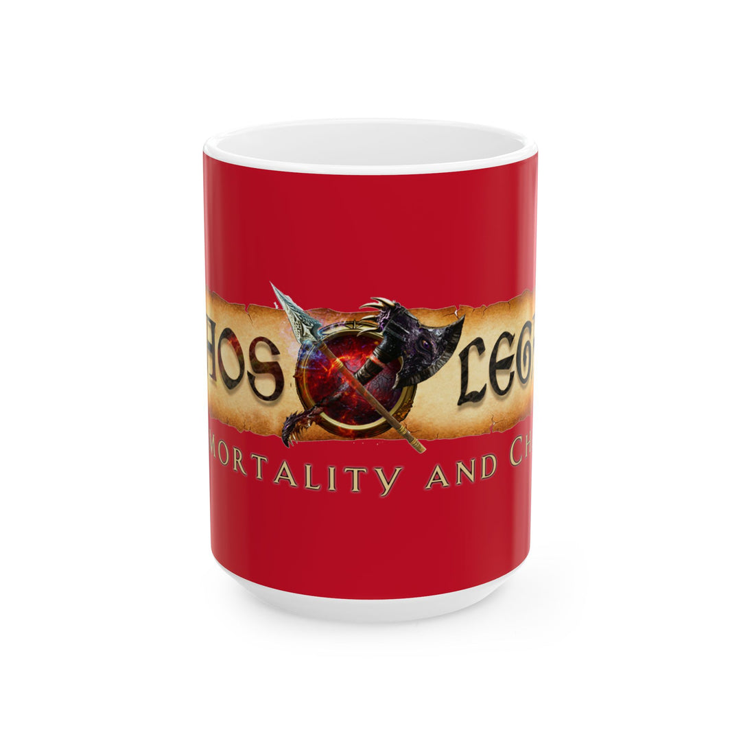 Immortality Banner on Red Background - 15oz Mug