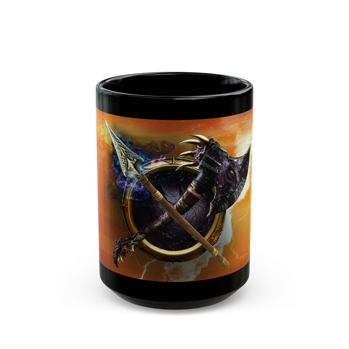 Immortality & Chaos Logo with background Black Mug - 15oz