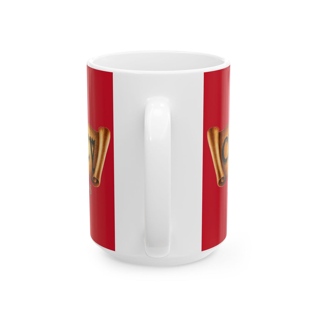 Immortality Banner on Red Background - 15oz Mug