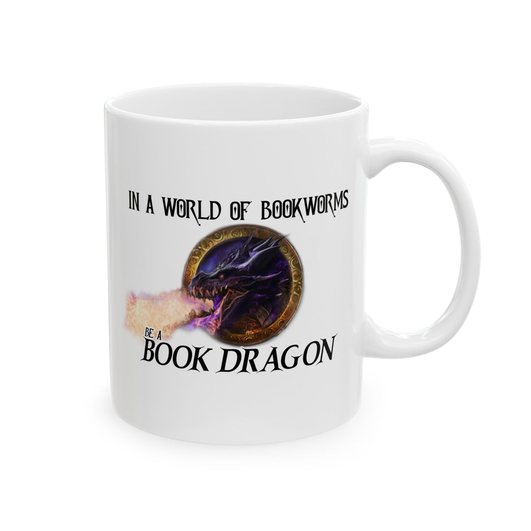 "Book Dragon" Ceramic Mug, (11oz, 15oz)